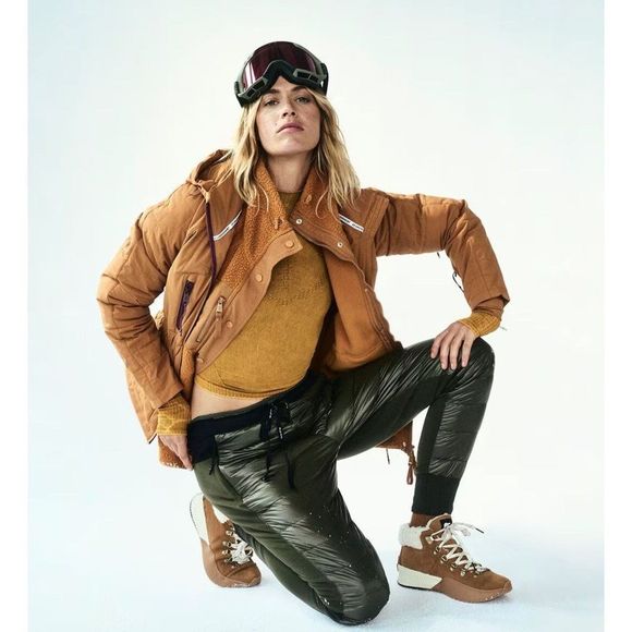 🌻 Free People FP Movement All Prepped Ski Jacket in Toasted Coconut Size L - Picture 1 of 12